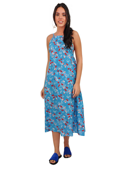 Sommer Midi Kleid Light Blue