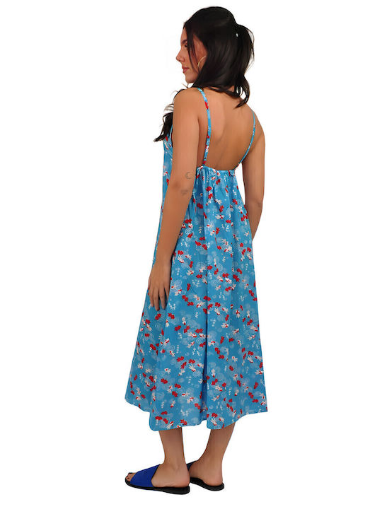 Sommer Midi Kleid Light Blue
