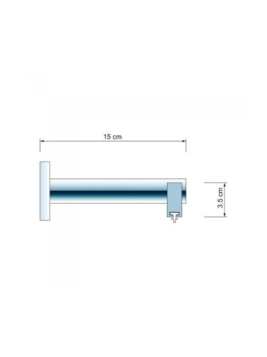 Anartisi Eagle One-Way Metallic Curtain Track Silver 160cm 513704-01