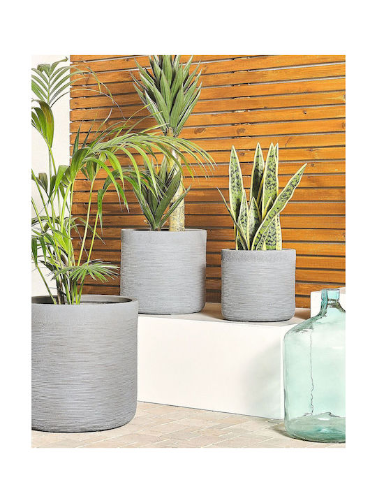 Beliani Γλάστρα Πλαστική Gray 26x26x25εκ.