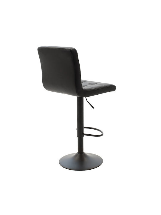 Stool Bar Remina with Back & Adjustable Height Black-Base Black 44x44x92-112cm