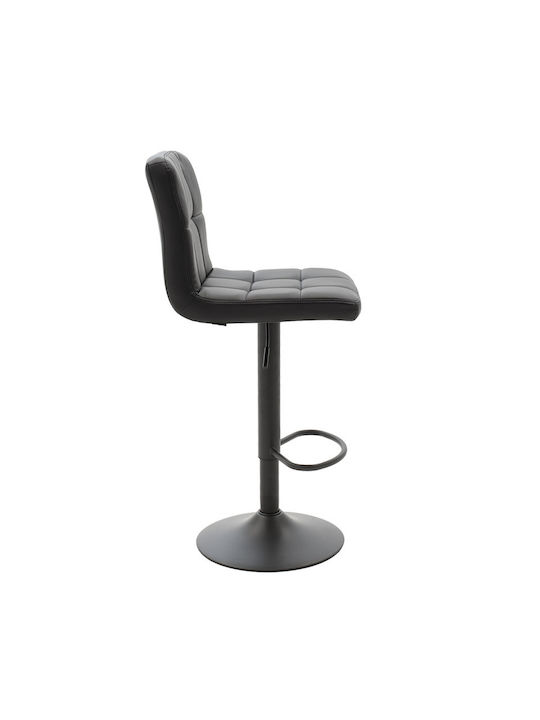 Stool Bar Remina with Back & Adjustable Height Black-Base Black 44x44x92-112cm