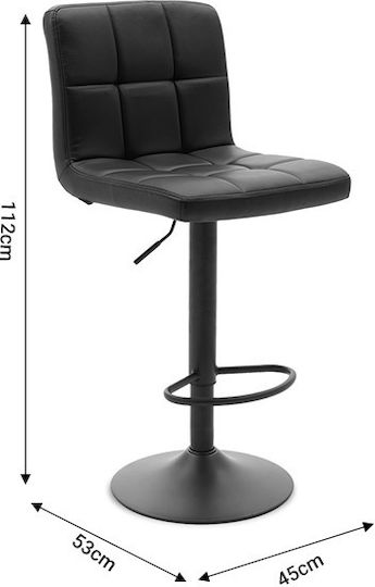 Табуретка Бар Remina с облегалка и регулируема височина Black-Base Black 44x44x92-112см