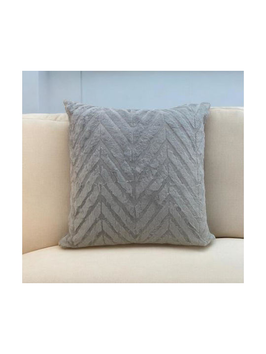 Linea Home Decorative Pillow Case from Fur Grey 45x45cm.