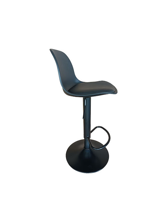 Stool Bar Louser with Back & Adjustable Height Black 44x46x94-114cm