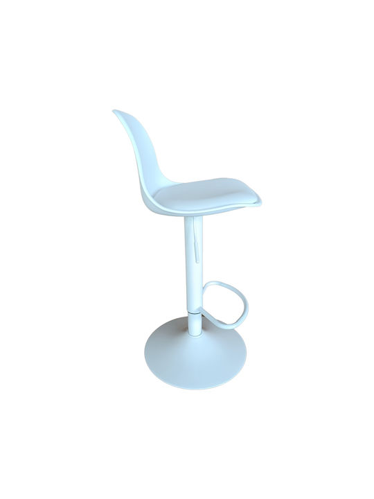 Stool Bar Louser with Back & Adjustable Height White 44x46x94-114cm