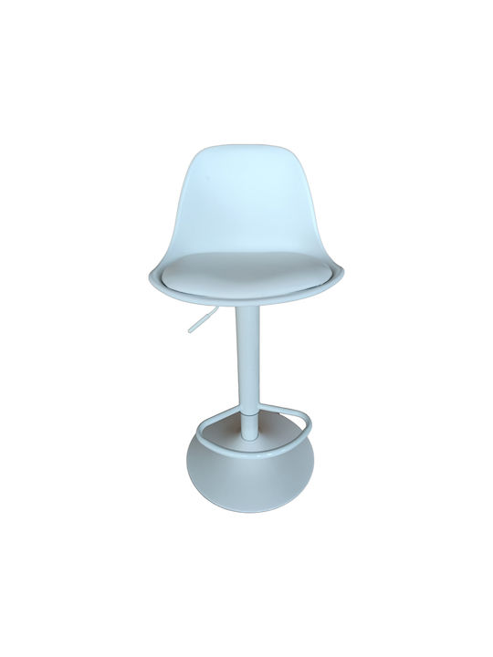 Stool Bar Louser with Back & Adjustable Height White 44x46x94-114cm