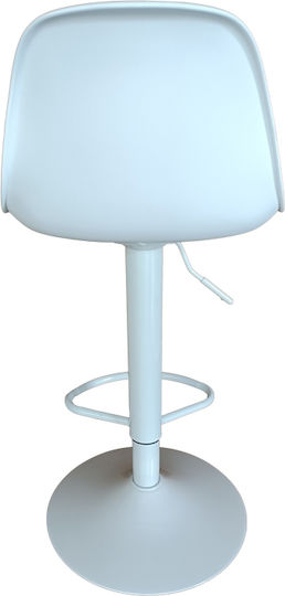 Hocker Bar Louser mit Rückenlehne & Höhenverstellbar Weiß 44x46x94-114cm