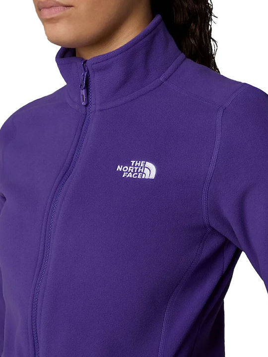 100 Glacier Women's Cardigan with Zipper Purple