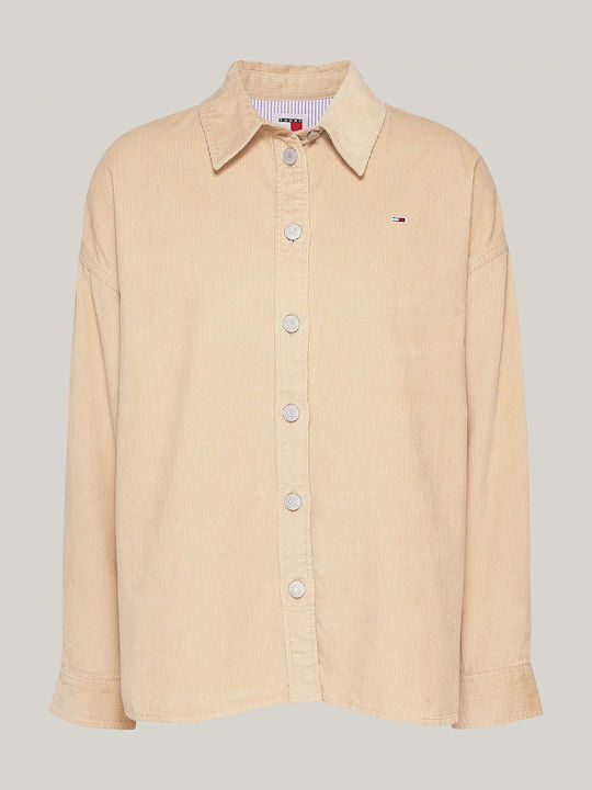 Damen Gelb Overshirt Oversized