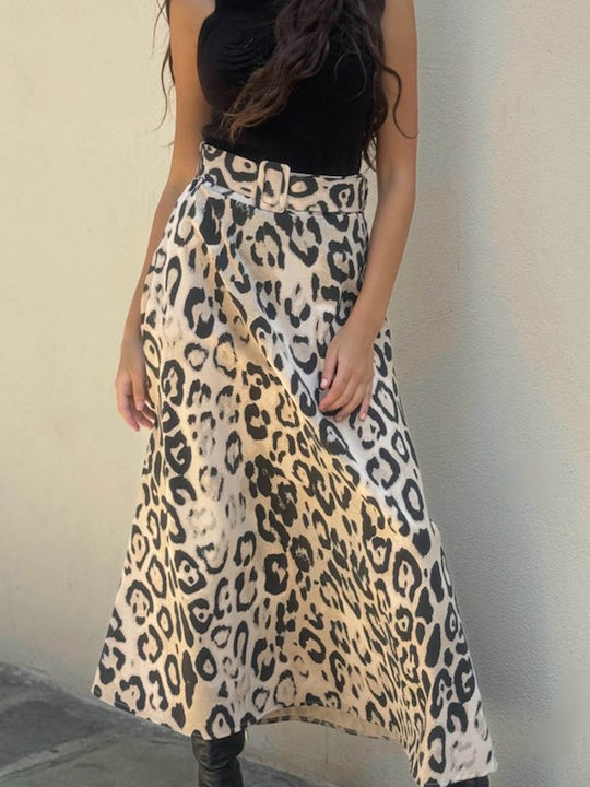 Midi Skirt Cloche Leopard Animal Print