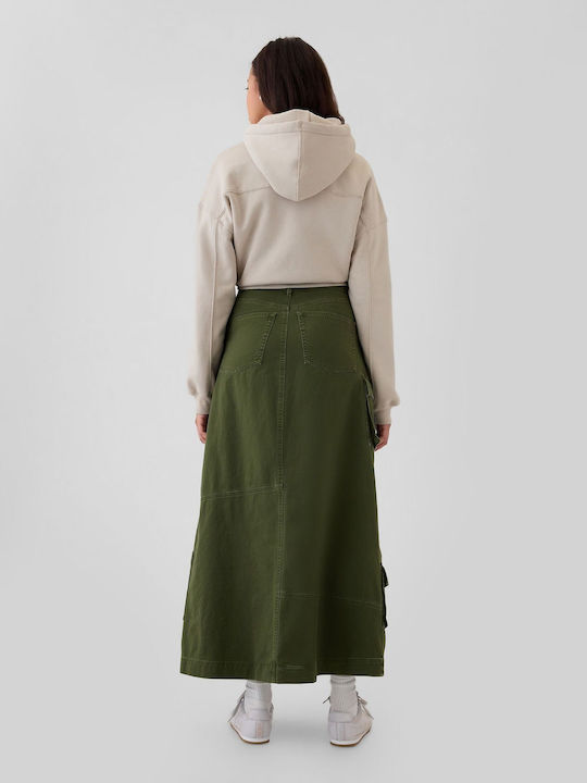 GAP Maxi Φούστα Olive Green