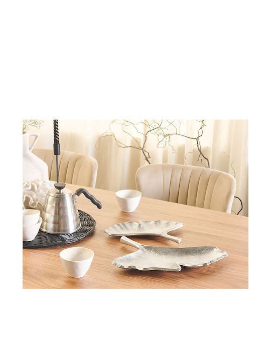 Beliani Set Decorative de Platouri Din argint Argintiu 2buc