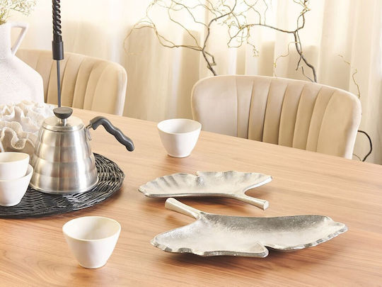 Beliani Set Platouri Decorative Din Argint Argintiu 2 Bucăți