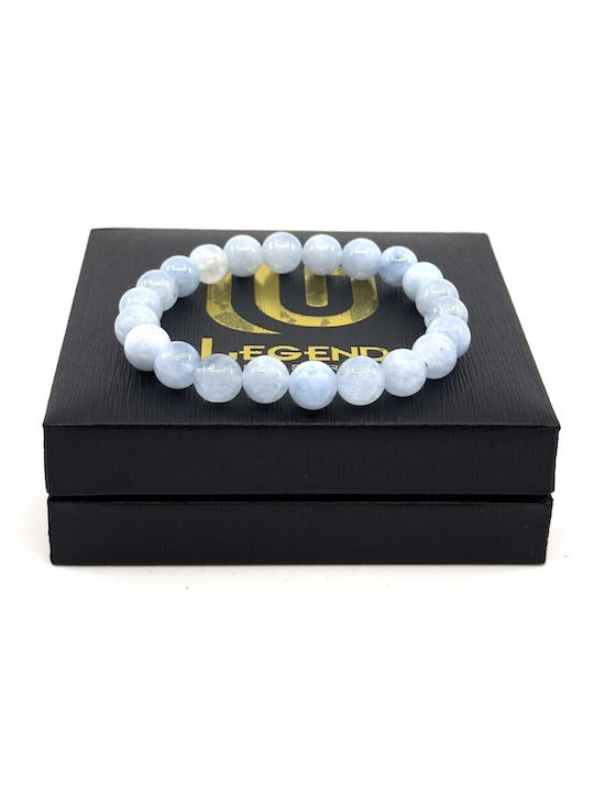 Legend - LGD-Br-2017 - Elastic Bracelet With Aqua Stone - White - Bracelet - white