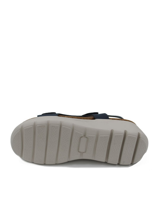 Ανατομικές Καλοκαιρινές Γυναικείες Πλατφόρμες Navy Μπλε