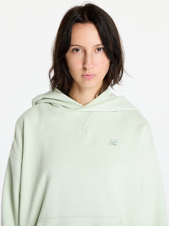 New Balance Athletics Women's Hooded Sweatshirt Natural Mint