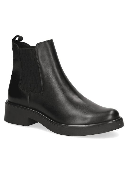 Caprice Leather Women's Ankle Boots Black