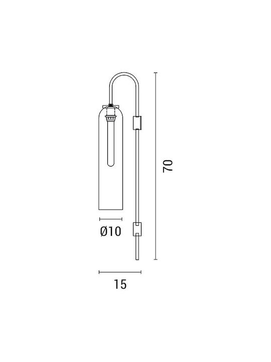 Eurolamp Modern Lamp Wall with Socket E27 Gold 10x70cm