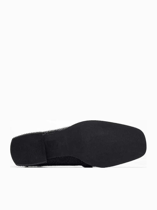 Leder Damen Loafers in Schwarz Farbe