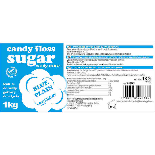 Bunter Zuckerwatte-Zucker Blau Natürlicher Zuckerwatte-Geschmack 1kg