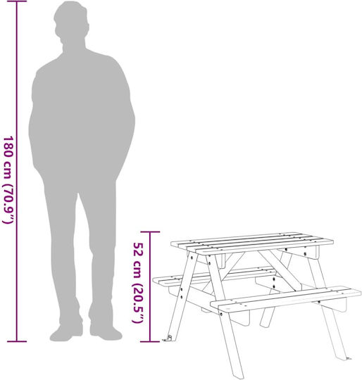 vidaXL Kleiner Tisch Braune für 3+ Jahre alt