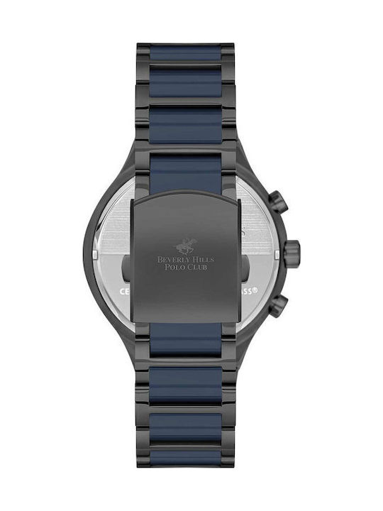Beverly Hills Polo Club Men's Watch Battery with Black Metal Bracelet