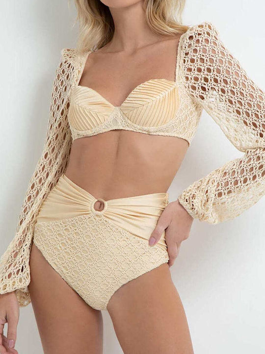 Patbo Monstera Crochet Bikini Set Sand TOP23927US