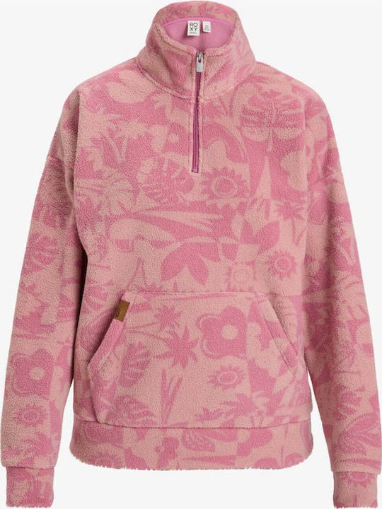 Live Out Loud Women's Long Sleeve Sweater with Zipper Purple