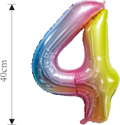 Foil Balloon Number 4 Multicolor 40cm 37567 Tpster