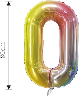 Foil Balloons Number 0 Multicolor 80cm 37603 Tpster