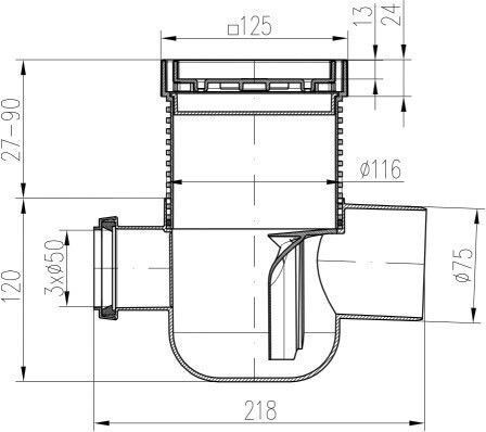 Chudej Plastic Siphon Floor with Size 12.5x12.5cm