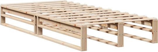Einzelbett Aus Holz Brauntöne mit Lattenrost für Matratze 75x190cm