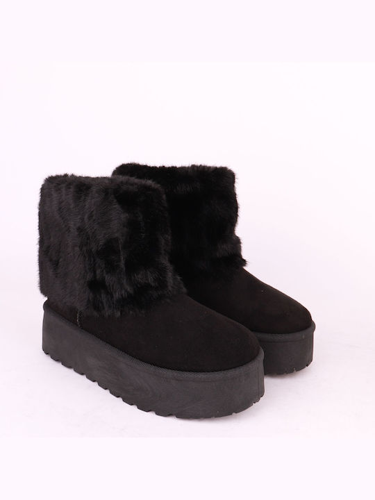 Alta Moda Women's Ankle Boots with Fur Black