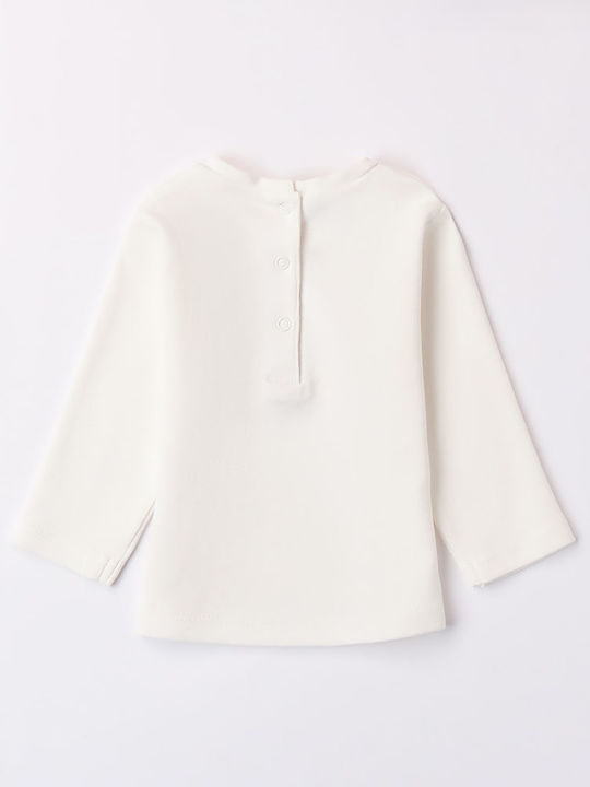 iDO Kids Blouse Long Sleeve Off White Round-neck