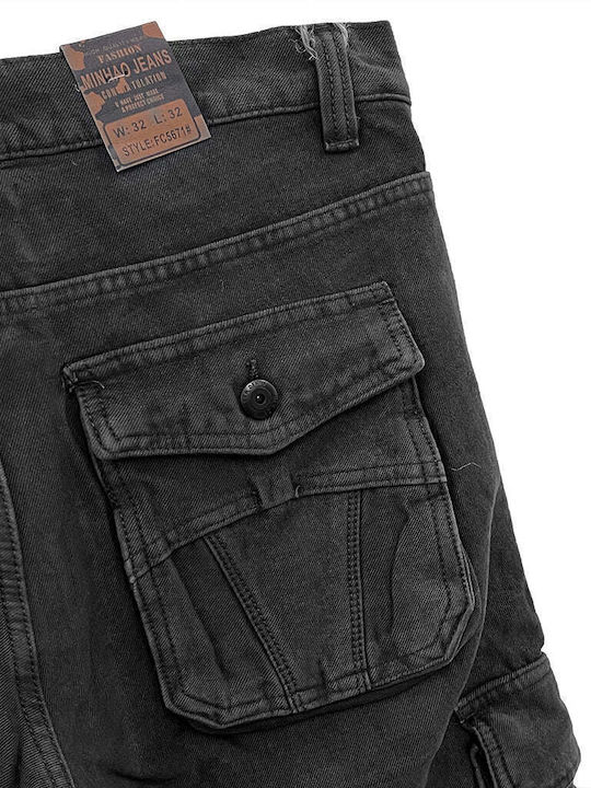 Men's Jeans Pants Cargo Elastic Black