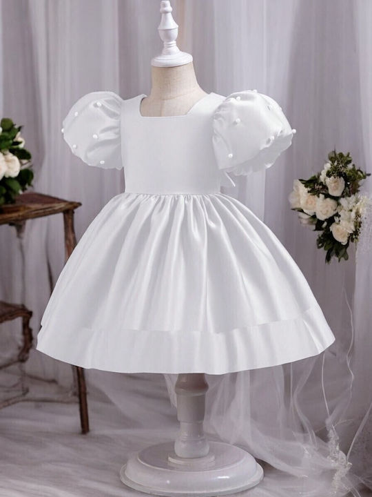 Mädchenkleid Kurzärmelig Für Blumenmädchen Weiß