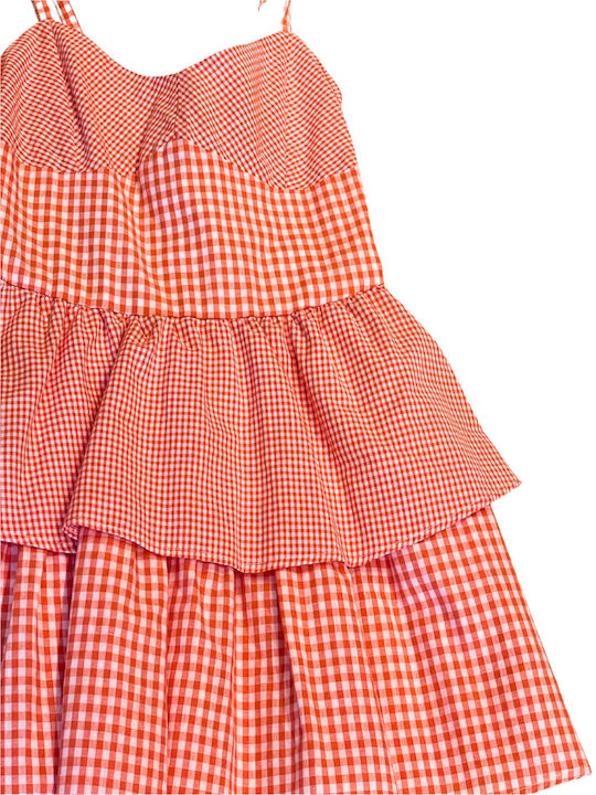 Rochie pentru Copii Carou Orange