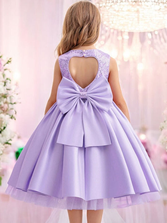 Kinderkleid Ärmellos mit Pailletten Lilac