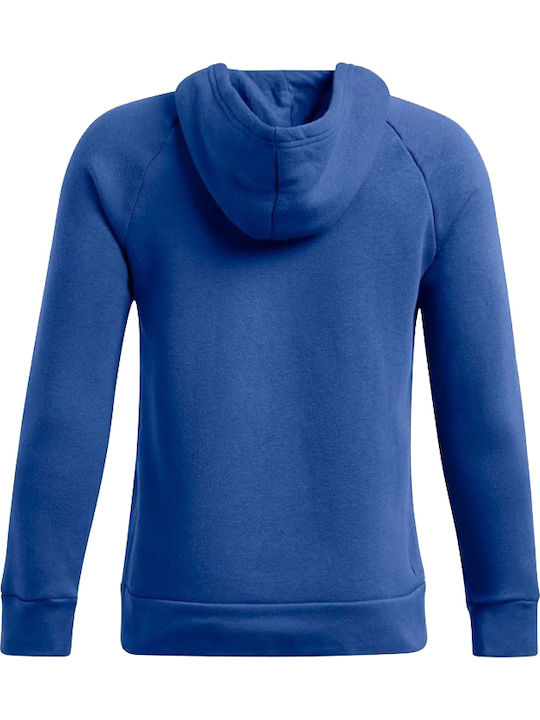 Under Armour Fleece Kids Sweatshirt with Hood and Pockets Blue Rival