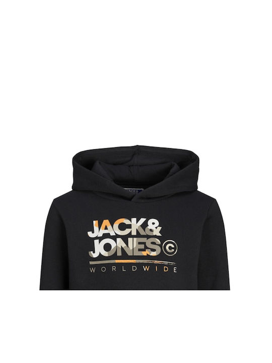 Jack & Jones Kinder Sweatshirt mit Kapuze und Taschen Black