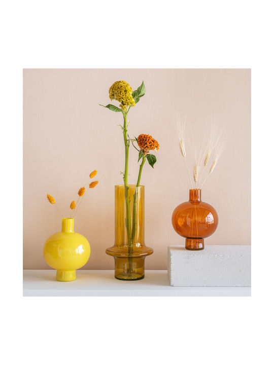 Urban Nature Culture Amsterdam Διακοσμητικό Βάζο Γυάλινο Καφέ Φ15.5xΥ20cm