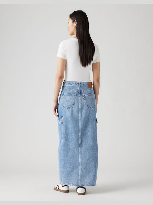 Levi's Denim Maxi Skirt Med Indigo