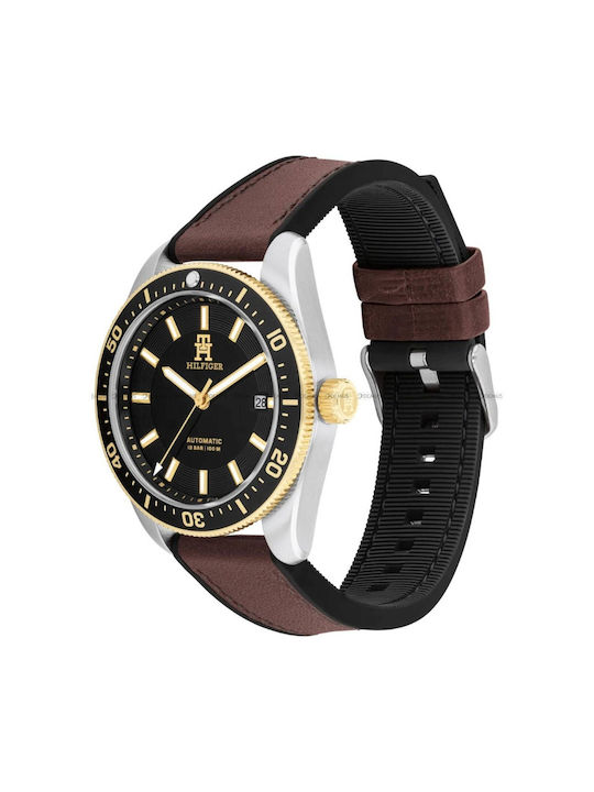 Tommy Hilfiger Watch Automatic with Brown Leather Strap