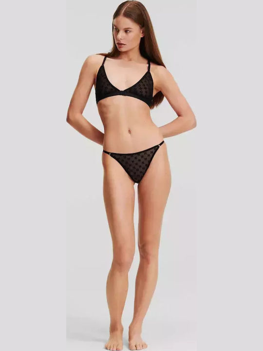 Karl Lagerfeld Women's Bralette Bra Black