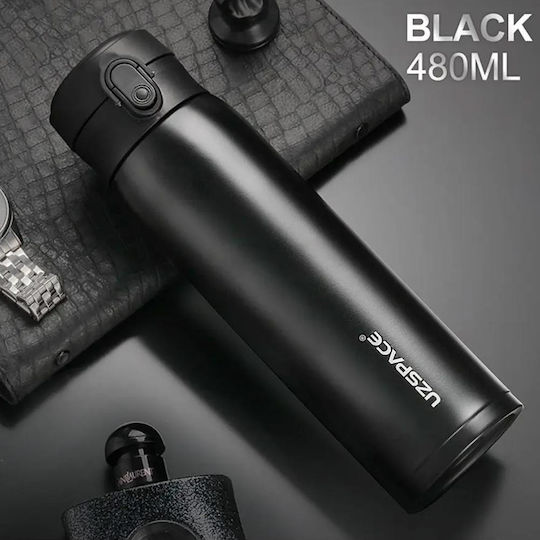 Термос бутилка Uzspace от неръждаема стомана 480ml 4076-черна