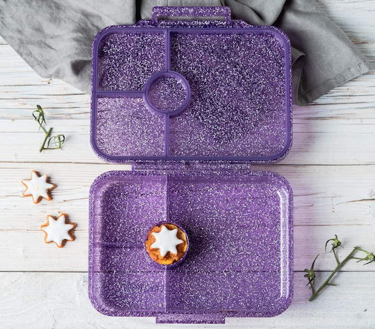 Lekkabox Glamour Φαγητοδοχείο Tritan 4 Χωρίσματα Purple