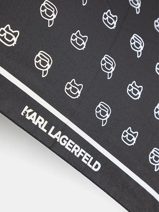 Karl Lagerfeld Automat Umbrelă de ploaie Compact Neagră