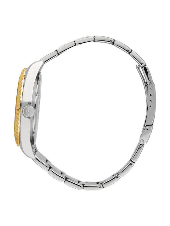Maserati Ανδρικό Ρολόι 43mm Μπαταρίας με Χρυσό Μεταλλικό Μπρασελέ