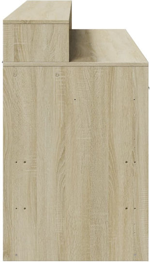 Γραφείο Ξύλινο Sonoma Δρυς με LED & USB θύρες 140x55x91εκ.